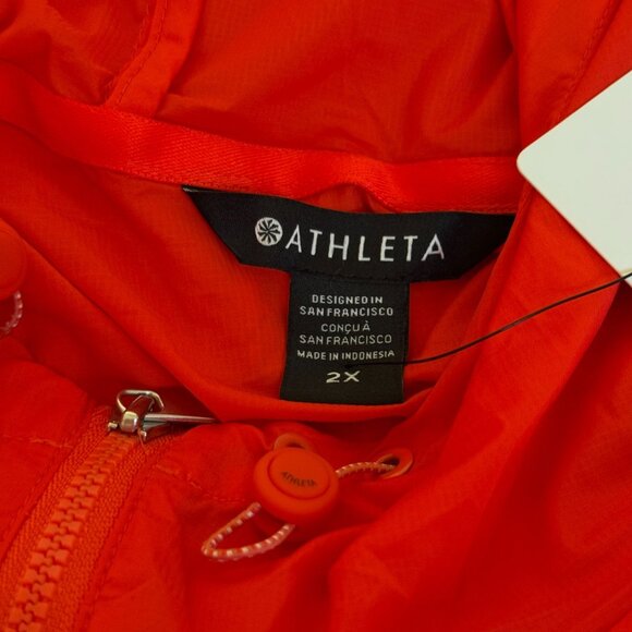 Athleta Expedition Hike Shell Jacket Womens Plus 2X Vermillion Orange Gorpcore - Picture 8 of 9